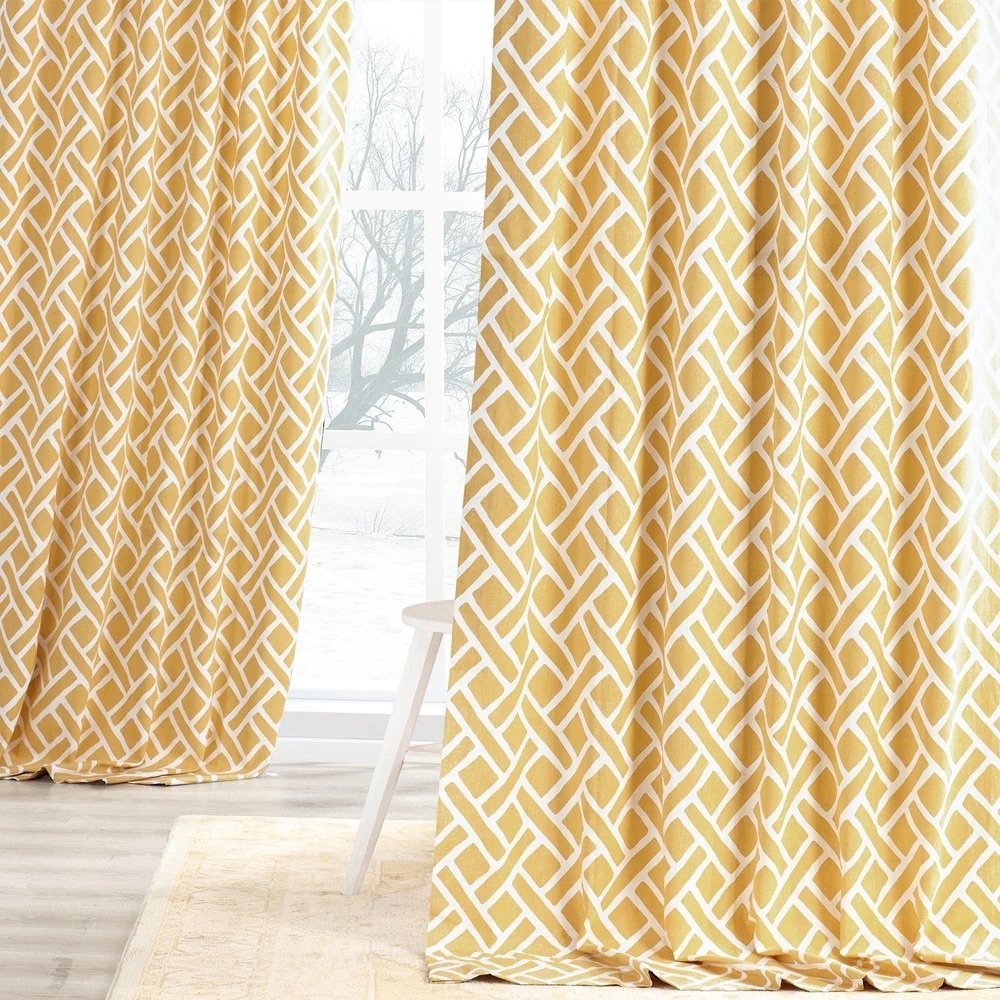 Yellow & White Curtains 50x96